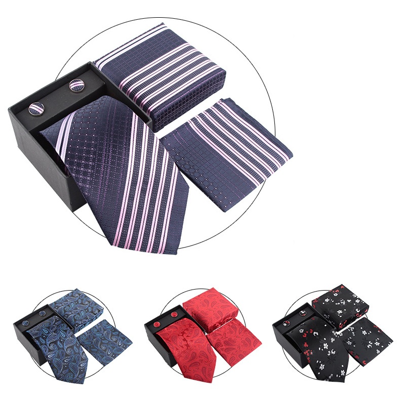 Men Neck Tie Sets Wedding Ties - огляд і ціна Cufflink Box Set